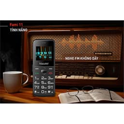 ĐIỆN THOẠI DI ĐỘNG NGƯỜI GIÀ MASSTEL FAMI 11,loa to, sóng khỏe,2 sim,bàn phím đọc số,FM không dây,dùng sim Viettel,Vinaphone,Mobifone hàng chính hãng