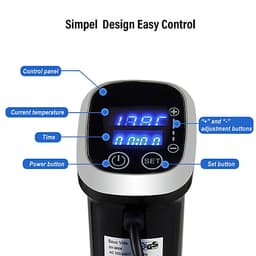 Máy nấu chậm sous vide IPX7 công nghệ chống thấm với màn hình LED và ổ cắm chuẩn châu Âu