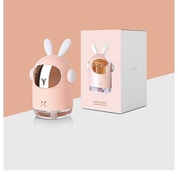 Mua 1 Máy Phun Sương 350ml Khuếch Tán Hơi Nước Có Đèn Led Làm Đèn Ngủ Sạc USB Tặng 1 Xà Phòng Giấy Khô Rửa Tay Bỏ Túi Tiện Lợi - TAI GẤU - HÔNG