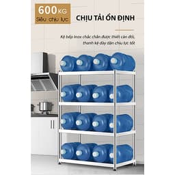 Kệ đa năng để lò sóng Inox 304 trắng chống han gỉ, kệ để đồ nặng nhà bếp cao cấp VANDO kệ tủ tiện lợi