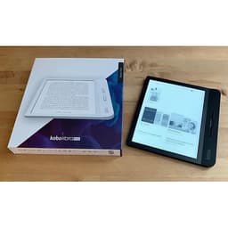 Máy đọc sách Kobo Libra H20 8GB Trắng/Đen có đèn nền vàng, chống nước - Hàng nhập khẩu