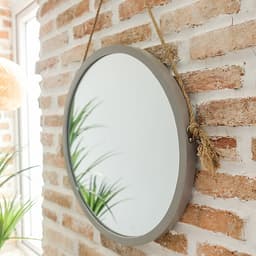 Gương Tròn Soi Trang Điểm Treo Tường Khung Gỗ Hàn Quốc Mia Mirror Nội Thất Kiểu Hàn BEYOURs