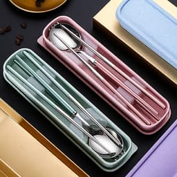Bộ Muỗng Đũa Cơm Trưa INOX 304 Thiết Kế Sang Trọng Mạ PVD Cao Cấp