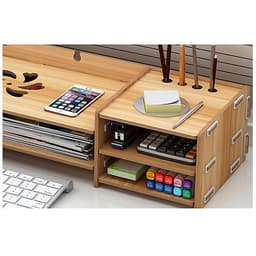 Kệ máy tính kệ sách kệ hồ sơ để bàn kèm cắm viết bằng gỗ 2 mẫu MỚI - Tặng kèm móc khóa khung hình thời trang