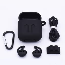 Phụ kiện chống rớt Airpods gồm hộp silicon đựng có móc khoá và dây silicon nối tai nghe quàng cổ, bao bảo vệ tai nghe, đế xỏ đồng hồ cho tai nghe Airpods (không gồm tai nghe)