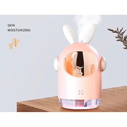 Mua 1 Máy Phun Sương 350ml Khuếch Tán Hơi Nước Có Đèn Led Làm Đèn Ngủ Sạc USB Tặng 1 Xà Phòng Giấy Khô Rửa Tay Bỏ Túi Tiện Lợi - TAI GẤU - HÔNG