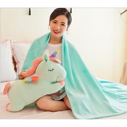 Bộ chăn gối văn phòng - gồm gối, mền hoặc gấu bông hình thú nằm hình ngựa pony (kỳ lân unicorn) tùy chọn màu