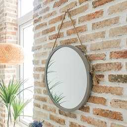 Gương Tròn Soi Trang Điểm Treo Tường Khung Gỗ Hàn Quốc Mia Mirror Nội Thất Kiểu Hàn BEYOURs