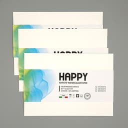 Combo 3 Tệp Giấy Vẽ Màu Nước Happy Artists' Watercolor Paper 300gsm