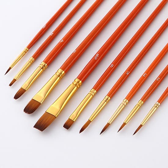 Bộ 10 Cọ Chuyên Dụng Để Tô Tranh Sơn Dầu, Vẽ Màu Nước Acrylic