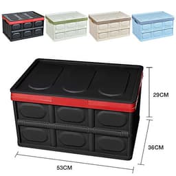 COMBO HỘP ĐỰNG ĐỒ ĐỂ CỐP XE Ô TÔ GẬP GỌN ĐEN VIỀN ĐỎ + 5 VIÊN SỦI RỬA KÍNH (TẶNG TÚI BẠC CHỐNG NƯỚC CAO CẤP)