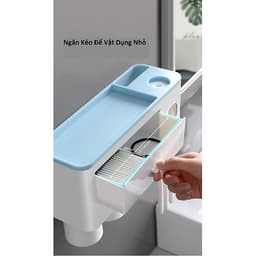 KỆ TREO BÀN CHẢI ĐÁNH RĂNG, TÍCH HỢP ĐỒ LẤY KEM THÔNG MINH (2 LY)