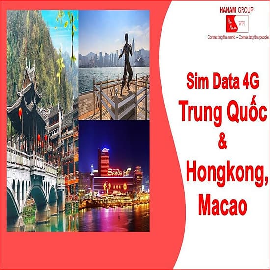 Sim Data 4G Trung Quốc-Hồng Công-Macao Không Giới Hạn Dung Lượng
