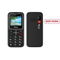 Điện thoại Vtel Happy H11 (Điện thoại cho người già - 2 Sim) - Gọi SOS khẩn,  Số To, Chữ To, Loa to, FM loa ngoài, Pin lớn, Thiết Kế Đẹp - Hàng Chính Hãng