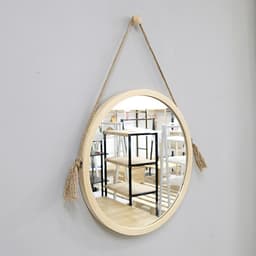Gương Tròn Soi Trang Điểm Treo Tường Khung Gỗ Hàn Quốc Mia Mirror Nội Thất Kiểu Hàn BEYOURs