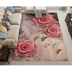 Thảm trải sàn Sofa sang trọng hiện đại trang trí phòng khách Bali in 3D Nhung nỉ lì cao cấp BL09 - Khối tròn vàng