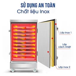 Tủ Hấp Giò Chả NEWSUN Bằng Điện 8 Khay - Hàng Nhập Khẩu 