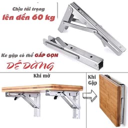 Bộ giá đỡ Ke bàn gấp treo tường thông minh thép không gỉ Mai Lee - Hàng chính hãng