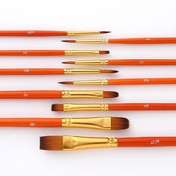 Bộ 10 Cọ Chuyên Dụng Để Tô Tranh Sơn Dầu, Vẽ Màu Nước Acrylic