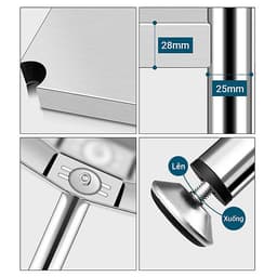 Kệ đa năng để lò sóng Inox 304 trắng chống han gỉ, kệ để đồ nặng nhà bếp cao cấp VANDO kệ tủ tiện lợi