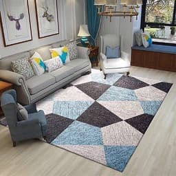 Thảm trải sàn Sofa sang trọng hiện đại trang trí phòng khách Bali in 3D Nhung nỉ lì cao cấp BL09 - Khối tròn vàng
