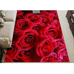 Thảm trang trí trải sàn Sofa phòng khách sang trọng hiện đại Bali in 3D Nhung nỉ lì cao cấp BL41 - Đa Giác Cam