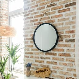 Gương Tròn Soi Trang Điểm Treo Tường Khung Gỗ Hàn Quốc Mia Mirror Nội Thất Kiểu Hàn BEYOURs