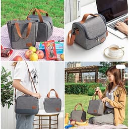 Túi đựng hộp cơm giữ nhiệt/ Túi đựng đồ ăn trưa/ Túi chống toả nhiệt, dày dặn, có tay xách, phong cách Hàn Quốc thời trang, hiện đại Ver.6