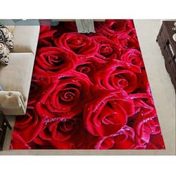 Thảm trang trí trải sàn Sofa phòng khách sang trọng hiện đại Bali in 3D Nhung nỉ lì cao cấp BL41 - Đa Giác Cam