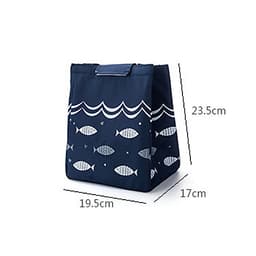 Túi Đựng Hộp Cơm Giữ Nhiệt Đa Năng Họa Tiết Cá Và Sóng Biển Siêu Hot