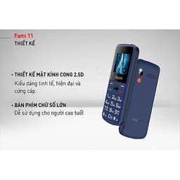 ĐIỆN THOẠI DI ĐỘNG NGƯỜI GIÀ MASSTEL FAMI 11,loa to, sóng khỏe,2 sim,bàn phím đọc số,FM không dây,dùng sim Viettel,Vinaphone,Mobifone hàng chính hãng