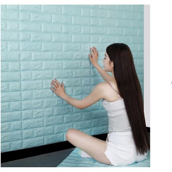 Bộ 10 Miếng xốp đẹp dán tường cách âm, cách nhiệt 3D phong cách Hàn Quốc - khổ 70x77cm