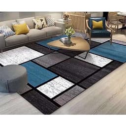Thảm trang trí trải sàn Sofa phòng khách sang trọng hiện đại Bali in 3D Nhung nỉ lì cao cấp BL41 - Đa Giác Cam