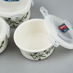 Hộp Đựng Cơm Cà Men Giữ Nhiệt 3 Tầng Happy Cook Chất Liệu Gốm Sứ Chịu Nhiệt 1400 Độ C Tặng Túi Đựng Giữ Nhiệt Cao Cấp -Hàng Chính Hãng