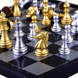 Bộ cờ Vua nam châm Quân Nhũ Bạc Vàng cao cấp