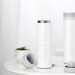 Bình Nước Giữ Nhiệt Lock&Lock Bằng Thép Không Gỉ (350Ml) - Trắng