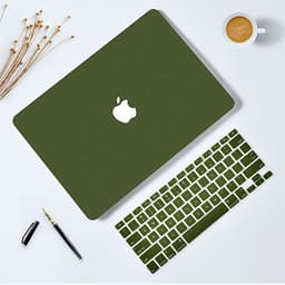 Combo ốp nhựa nhám + phủ phím silicon bảo vệ cho Macbook màu Xanh Rêu tuyệt đẹp