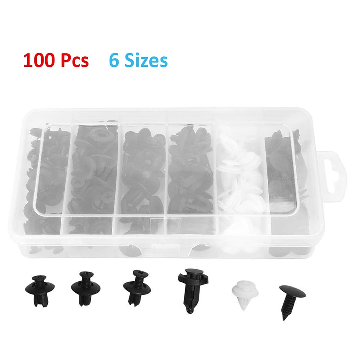 Bộ 100 món kèm keph đinh tán ô tô bằng nhựa và dụng cụ tháo lắp thông minh