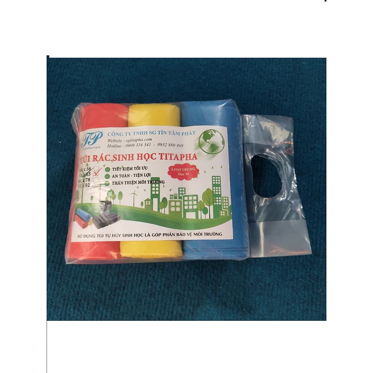 1kg Túi Đựng Rác Tự Phân Hủy Sinh Học Titapha (full size)