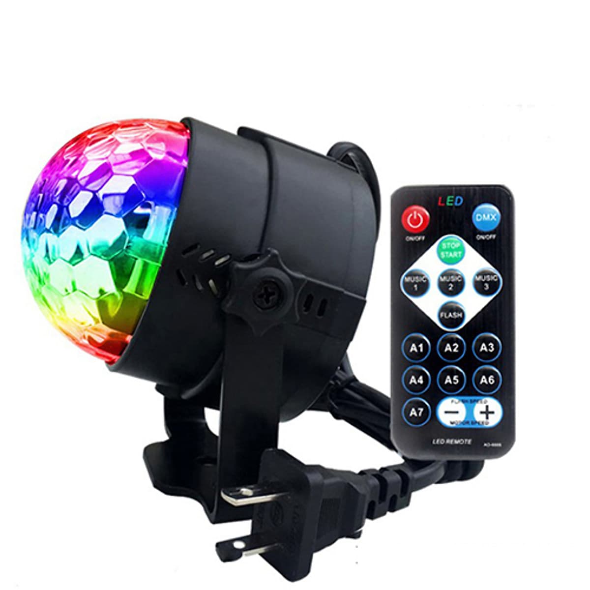 Đèn nháy theo nhạc led cầu hiệu ứng 7 màu siêu đẹp, đèn bay phòng cao cấp cho phòng karaoke phòng ngủ có remote điều khiển từ xa tiện lợi, đèn nháy theo nhạc cảm biến âm thanh nháy theo giai điệu nhac