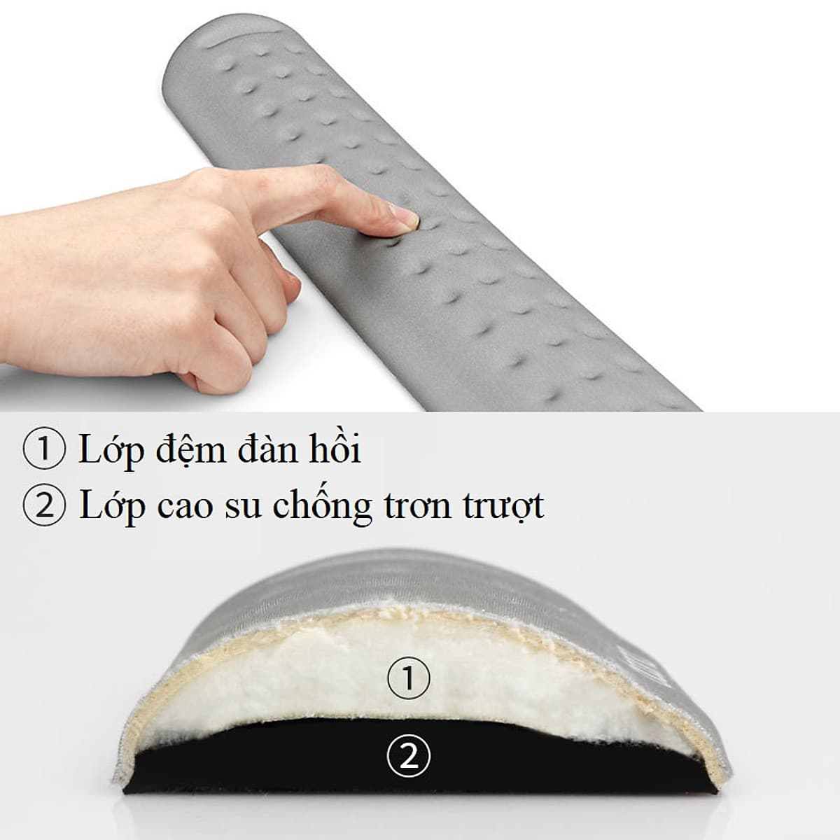 Đệm kê tay chống mỏi cổ tay cho bàn phím và chuột máy tính Baona - Hàng nhập khẩu