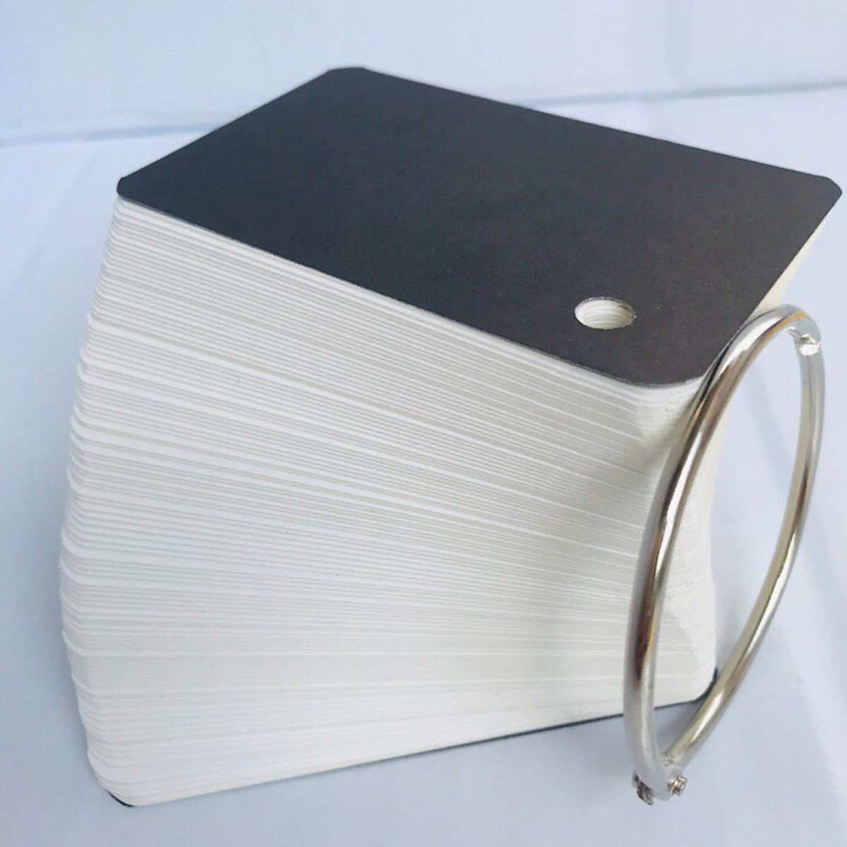 100 Thẻ Flashcard Trắng 4.5 x 8 x 3.7cm Học Tiếng Anh Kèm Khoen Bìa