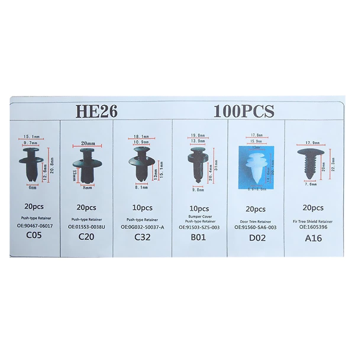 Bộ 100 món kèm keph đinh tán ô tô bằng nhựa và dụng cụ tháo lắp thông minh