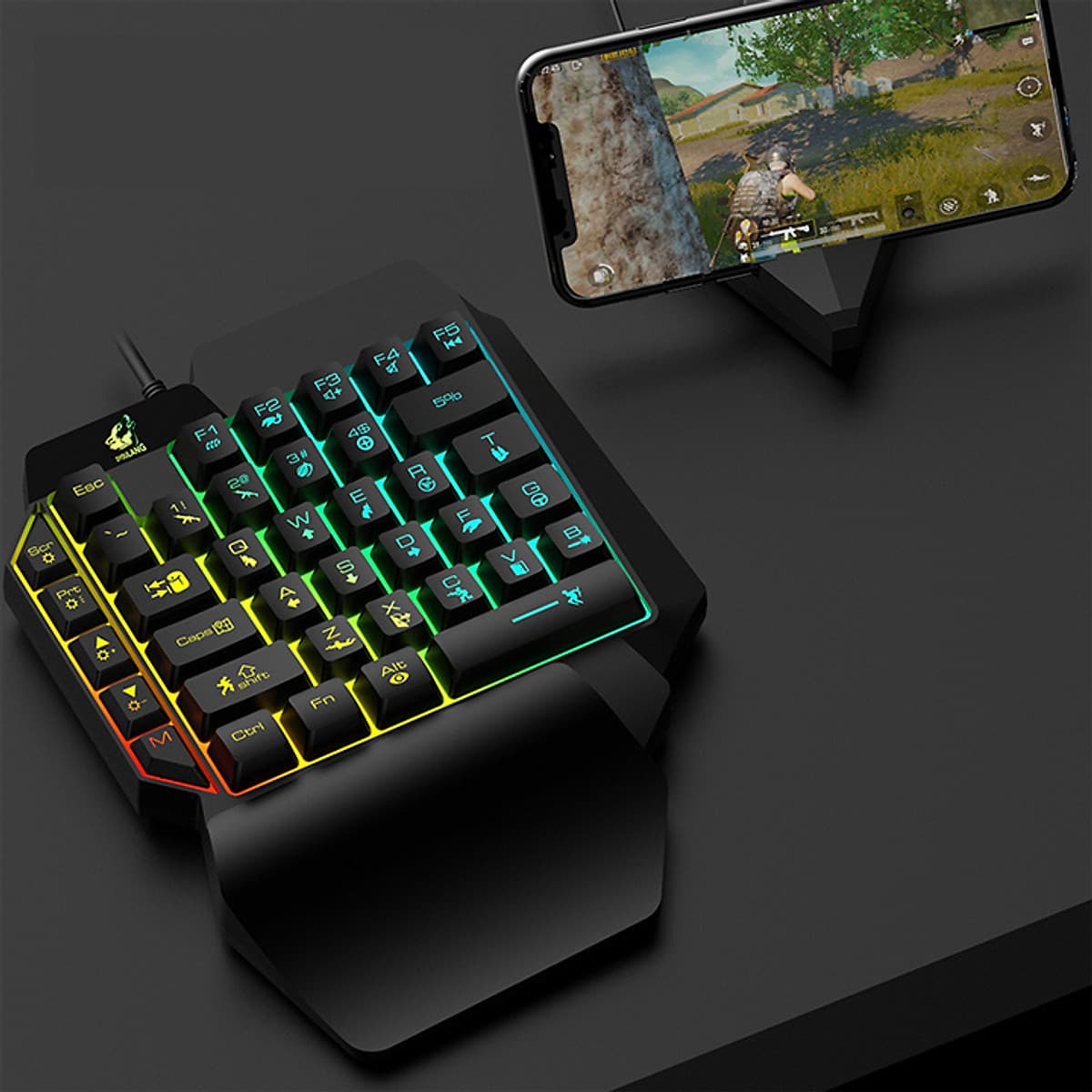 Combo Bàn Phím Bán Cơ FREE WOLF K15 + Chuột chuyên game 6D  LED 7 màu T06