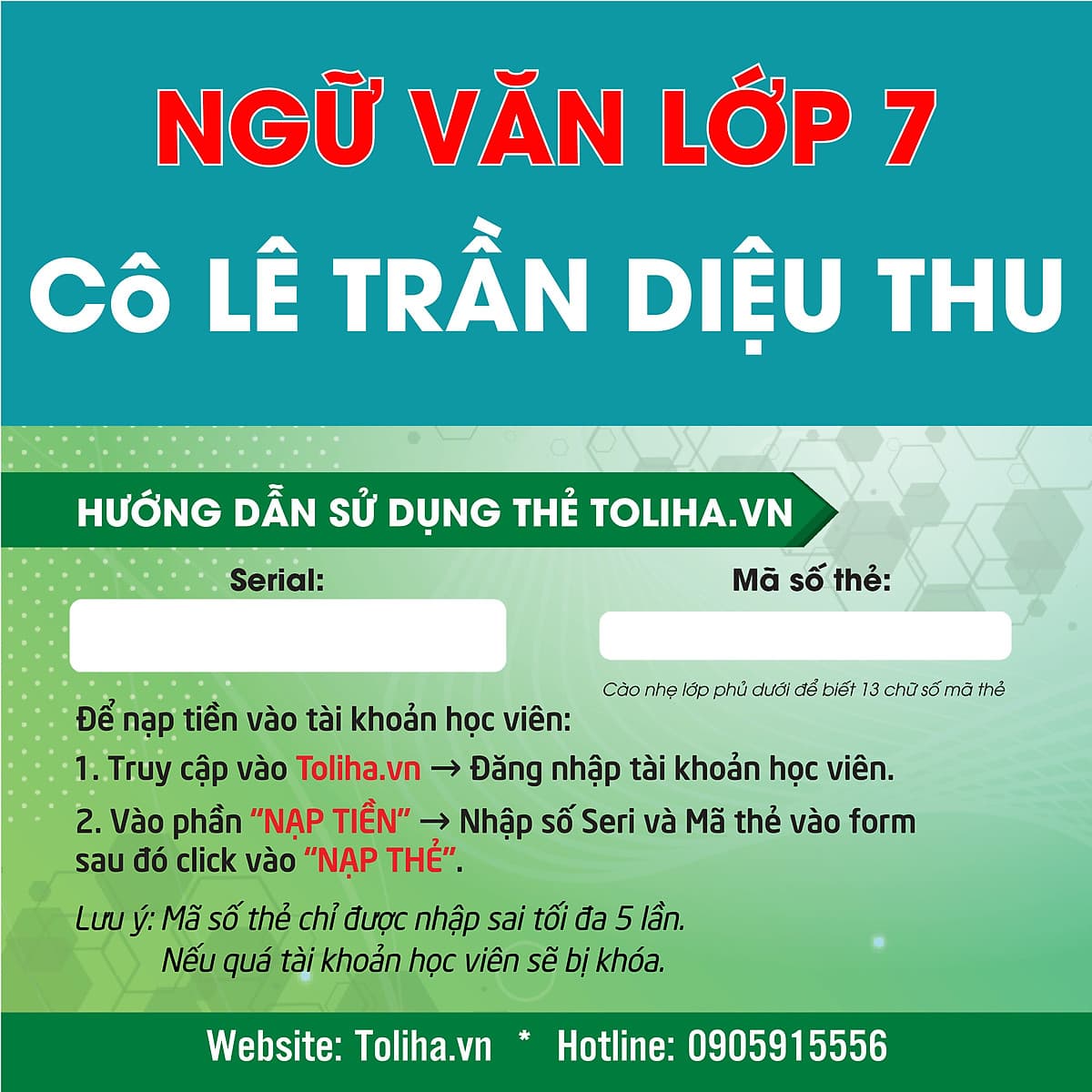Khóa học NGỮ VĂN LỚP 7 cô Diệu Thu - 03 tháng