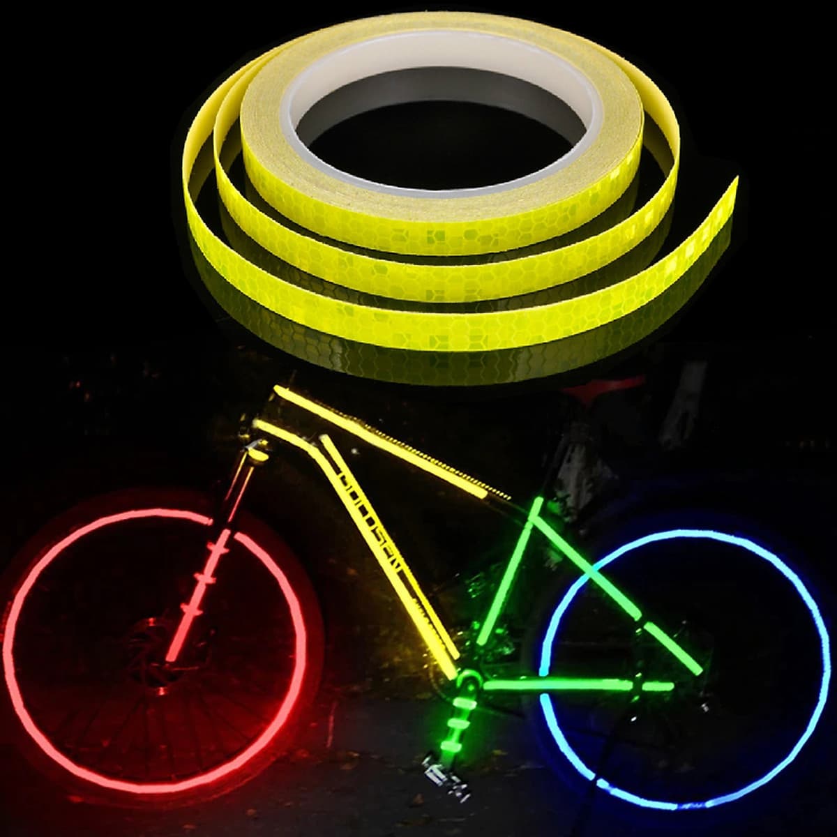 Băng Cuộn Dán Dính Đề Can (Decal) Phản Quang Dán Trang Trí Viền Thân Xe Đạp, Xe Máy, Ô tô An Toàn Ban Đêm Nổi Bật (1 cuộn 8 mét) Mai Lee