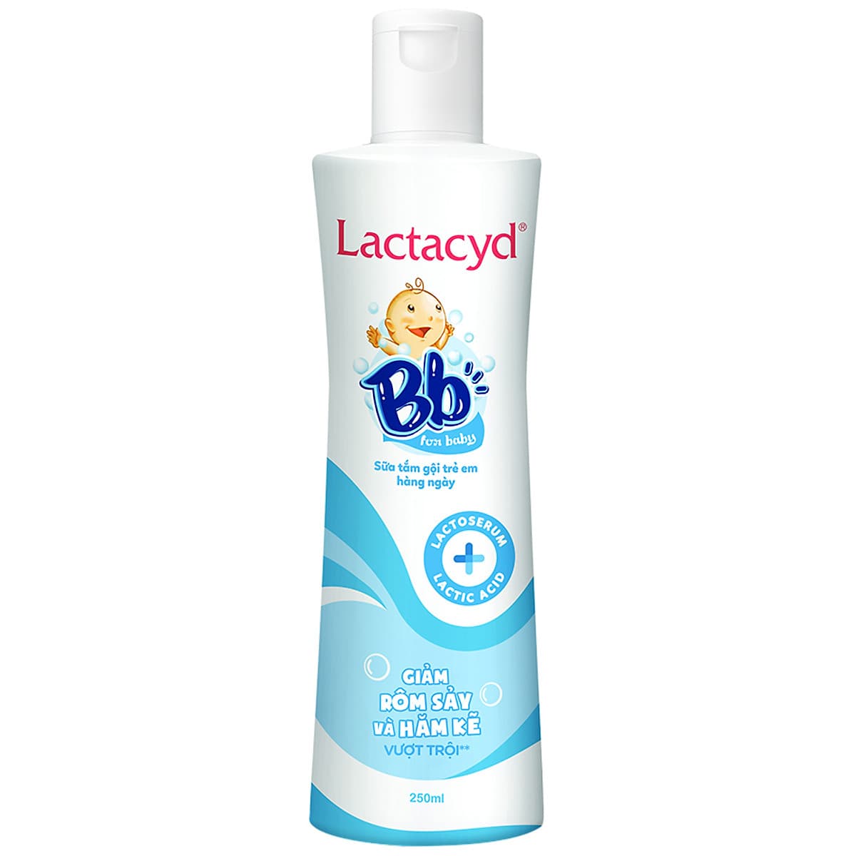 Sữa Tắm Gội Hằng Ngày Cho Bé Lactacyd BB - Giảm Rôm Sảy & Hăm Kẽ (250ml)