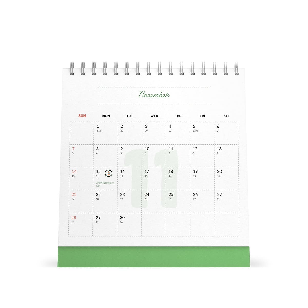 Lịch bàn vuông giấy mỹ thuật SDstationery 2021 Live Green (sống xanh) 20x20 cm