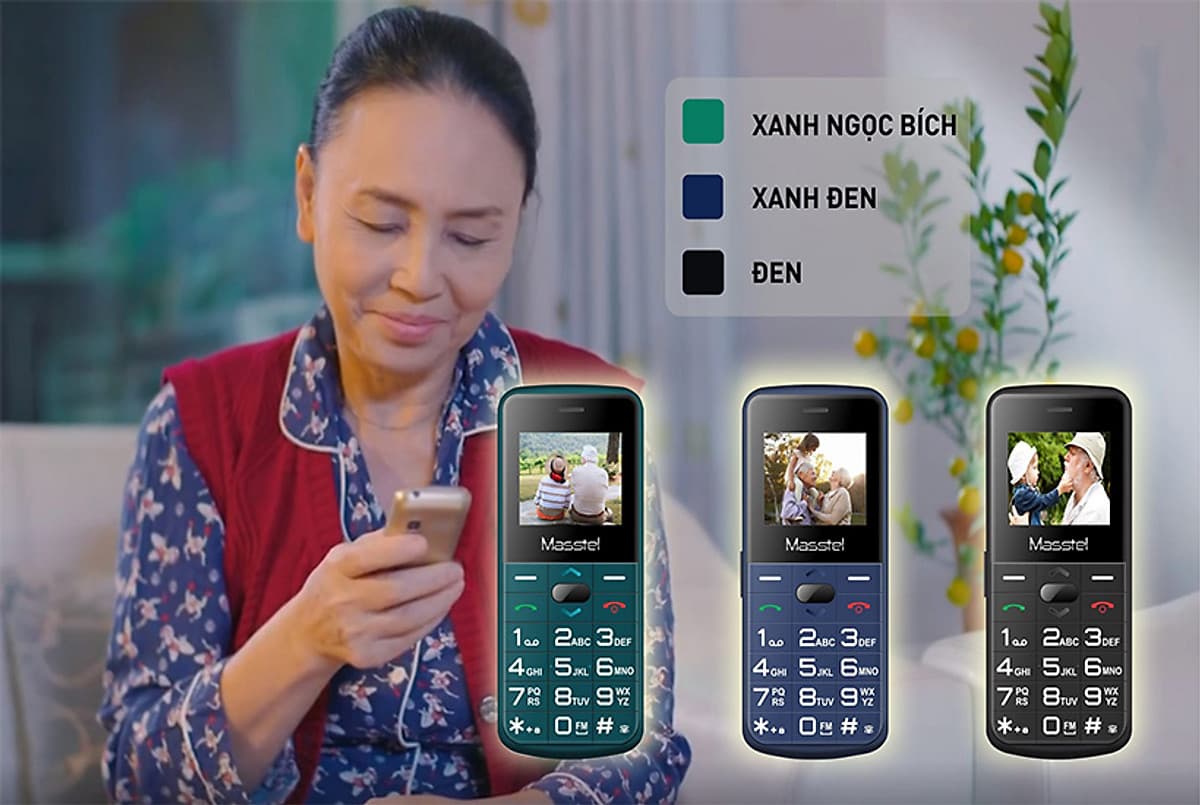 ĐIỆN THOẠI DI ĐỘNG NGƯỜI GIÀ MASSTEL FAMI 11,loa to, sóng khỏe,2 sim,bàn phím đọc số,FM không dây,dùng sim Viettel,Vinaphone,Mobifone hàng chính hãng