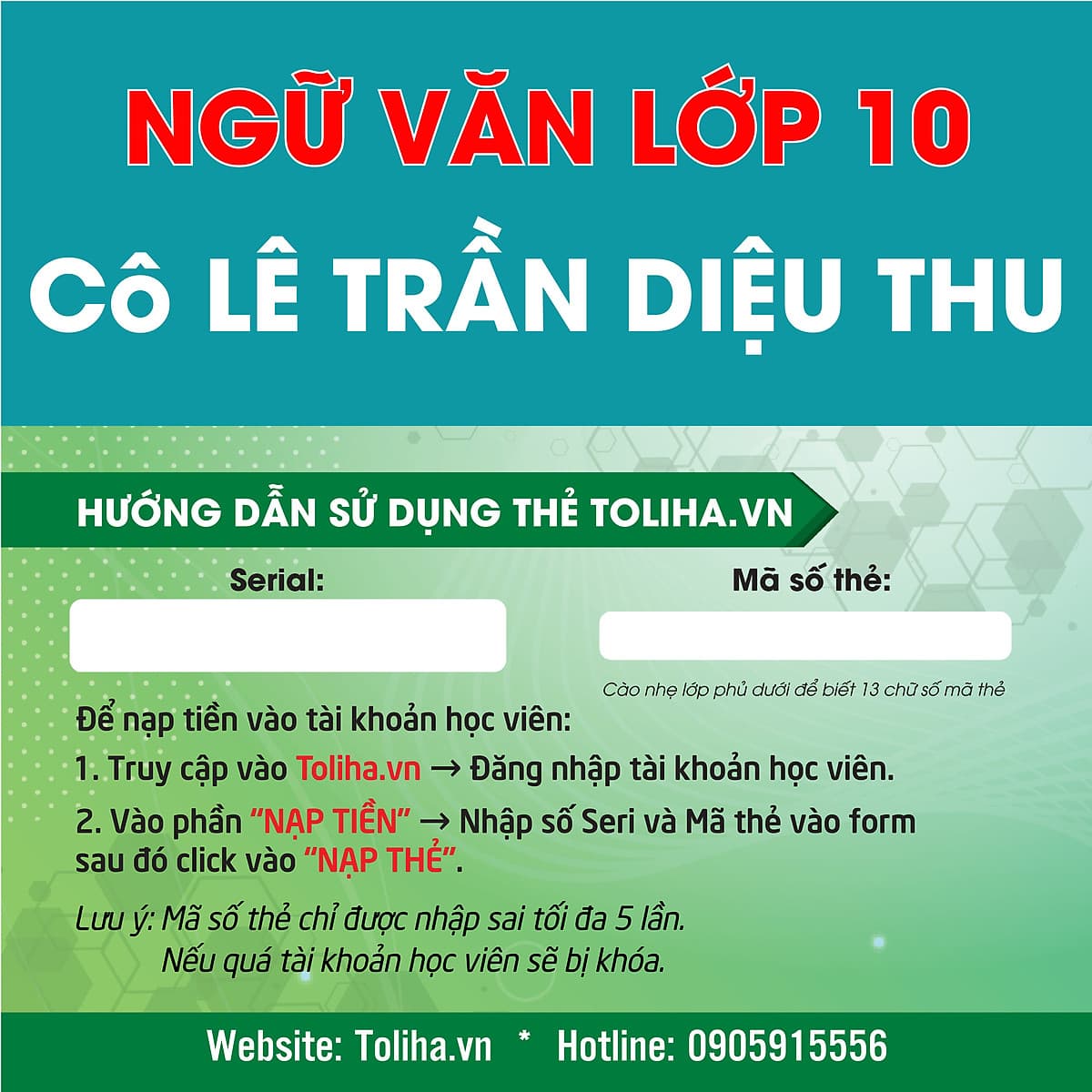 Khóa học NGỮ VĂN LỚP 10 cô Diệu Thu - 03 tháng